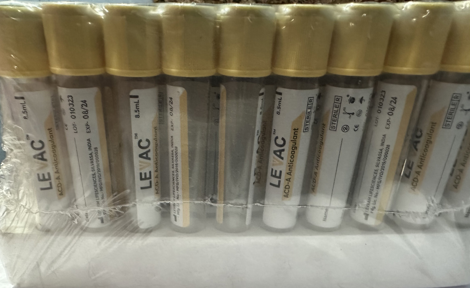Branded ACD Solution A 8.5 mL PPT PRF PRP 100 Tubes Expiry April 2025